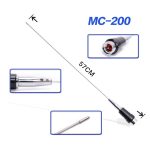 آنتن خودرویی Diamond MC200 (UHF) 🔹توضیحات محصول: آنتن Diamond MC200 یک آنتن شلاقی با کیفیت بالا در باند UHF است که برای استفاده در انواع خودروها و ایستگاه‌های سیار طراحی شده است. این آنتن با ابعاد جمع‌وجور، عملکرد بسیار خوبی در ارتباطات رادیویی ارائه می‌دهد و برای دستگاه‌های دستی، خودرویی و حتی مرکزی با توان بالا تا 250 وات قابل استفاده است. با طراحی حرفه‌ای و کانکتور UHF نری، می‌توان آن را روی انواع پایه آنتن نصب کرد. مناسب برای استفاده در سیستم‌های حرفه‌ای رادیویی، آفرود، خودروهای امدادی، تجهیزات سازمانی و مخابراتی. 🔘ویژگی‌های کلیدی: باند فرکانسی: 340 تا 520 مگاهرتز (UHF) نوع آنتن: شلاقی (5/8 λ) توان قابل تحمل: تا 250 وات امپدانس: 50 اهم VSWR: کمتر از 1.5:1 (نسبت موج ایستاده ولتاژ) سود (Gain): حدود 3.4dB طول: 57 سانتی‌متر وزن: 170 گرم نوع کانکتور: UHF نری (PL-259) 🔘قابلیت‌ها: ✅ قابل نصب بر روی پایه‌های مگنتی، کلیپسی و ثابت ✅ مناسب برای خودروهای سبک و سنگین ✅ پشتیبانی از انواع دستگاه‌های دستی و خودرویی ✅ ساخته‌شده با استانداردهای دقیق برای دریافت و ارسال پایدار سیگنال ⭕توصیه: آنتن خودرویی Diamond MC200 (UHF)